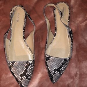 Michael Kors Pointed Claudia Python Embossed Flats
